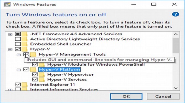 Enable disable Hyper-V Feature