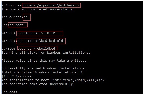 Boot Configuration Data is missing