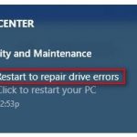 restart to repair drive errors